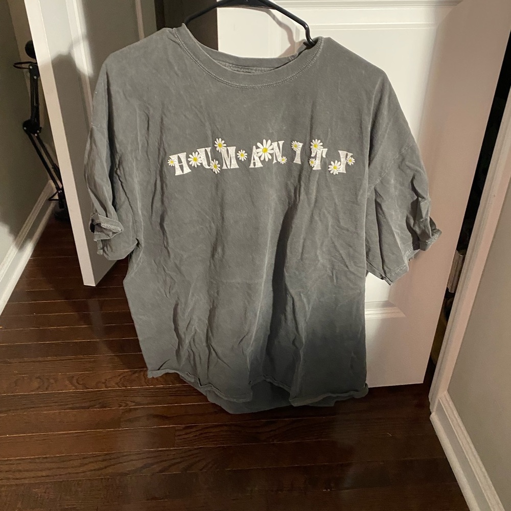 “Humanity” grey oversized t-shirt